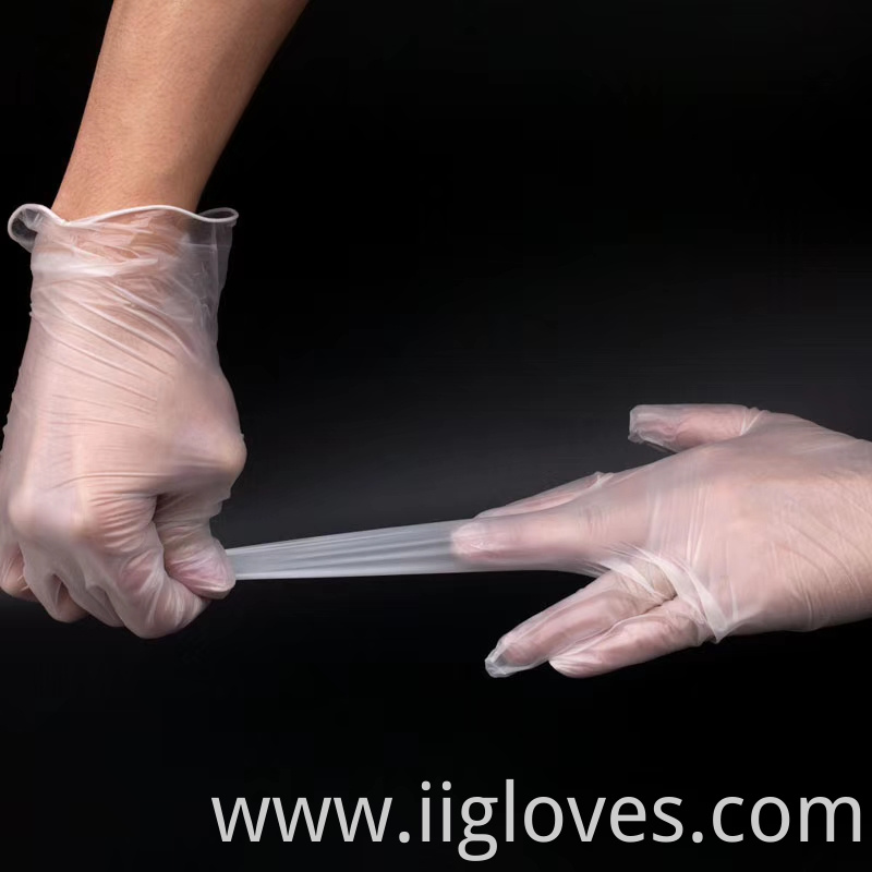 Disposable Transparent Labor Protection Anti-Acid PVC Elastic Glove Food Grade Service Powder Free Soft Pvc Gloves